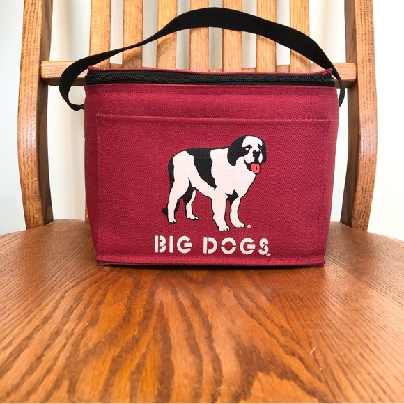 🌈 6/$60, Big Dogs Insulated Lunch Box, Saint Bernard, Maroon, 8.5”X6” - Picture 3 of 10